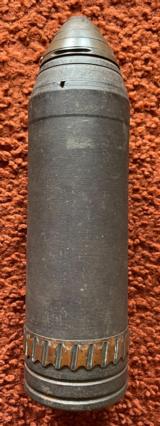 WW1 EMPTY INERT 3" Mortar Shrapnel Shell Casing And Timed Fuse Assy. - 3 of 6