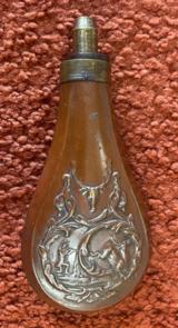 Antique Deer Hunter Motif Powder Flask - 2 of 7
