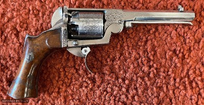 Rare Engraved Percussion Loron Revolver
