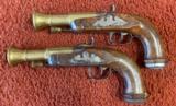 Pair Of European Brass Barrel Blunderbuss Coach Pistols - 2 of 6