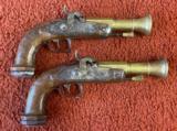 Pair Of European Brass Barrel Blunderbuss Coach Pistols - 1 of 6