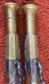 Pair Of European Brass Barrel Blunderbuss Coach Pistols - 3 of 6