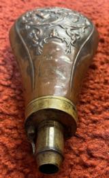 Antique Powder Flask With Deer Hunter Motif - 6 of 7