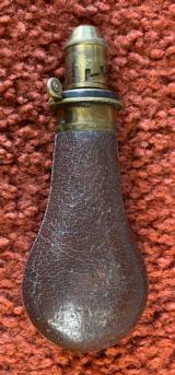 Small Antique Powder Flask For Large Bore Pistol Or Shotgun