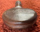 Antique Embossed Leather Shot Flask With Measure In Lid - 5 of 7