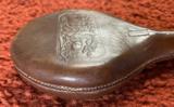 Antique Embossed Leather Shot Flask With Measure In Lid - 6 of 7