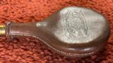 Antique Embossed Leather Shot Flask With Measure In Lid - 7 of 7