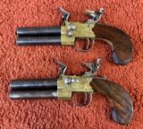 Huge Pair Of Over-Under Large Bore Flint Pistols By Holmes, Liverpool - 2 of 6