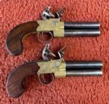 Huge Pair Of Over-Under Large Bore Flint Pistols By Holmes, Liverpool