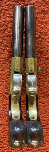 Huge Pair Of Over-Under Large Bore Flint Pistols By Holmes, Liverpool - 3 of 6