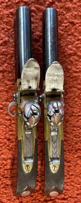 Huge Pair Of Over-Under Large Bore Flint Pistols By Holmes, Liverpool - 4 of 6