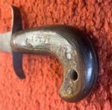 Antique Short Sword And Leather Scabbard - 7 of 10
