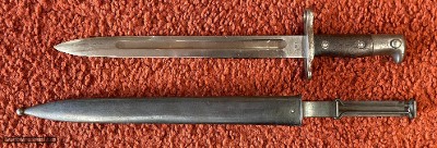 U.S. Krag Rifle Bayonet With Scabbard Dated 1899