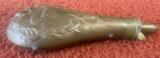 Large Antique Powder Flask Showing Indian hunting Buffalo - 7 of 7