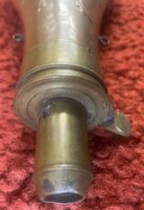 Large Antique Powder Flask Showing Indian hunting Buffalo - 3 of 7