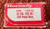 Hornady .358 Round Nose 250 Grain bullets for reloading. Partial Box Contains 73 Rounds - 2 of 3