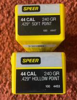 2 Boxes Of Speer 44 Caliber Bullets For Reloading total 200 Rounds - 2 of 2