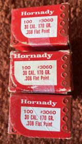 Hornady 30 caliber 170 grain flat point bullets for reloading in your cases. - 2 of 2