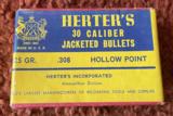 3 boxes Herters 30 caliber jacketed bullets