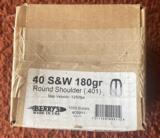 Full box of 1000 .40 Smith & Wesson 180 grain round shoulder bullets