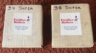 2 boxes of 100 38 Super
or 9MM.-145 grain bullets total count 200