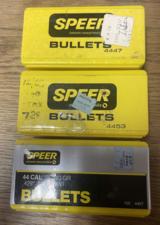 3 boxes of Speer 44 Caliber 240 grain bullets 1 of the boxes is partial total count is 220