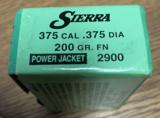 UNOPENED BOX OF 50 SIERRA .375 -200 GRAIN POWER JACKET RIFLE BULLETS - 2 of 2
