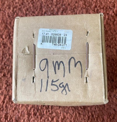 Remington 9 MM. 115 Grain Bullets Full Box Of 1000