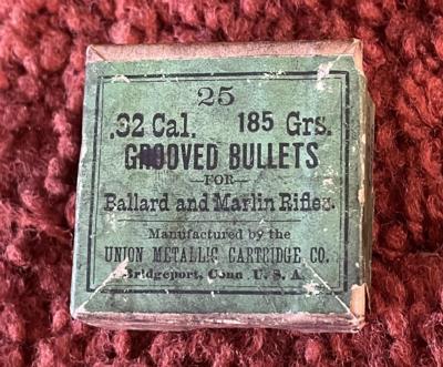 Marlin Ballard Bullets Full 2 Piece Box Made By The Union Metallic Cartridge Co.
