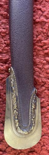 F, Potter 1840 Cavalry Saber with Damascus blade, etched scabbard and sharkskin grip. - 5 of 24