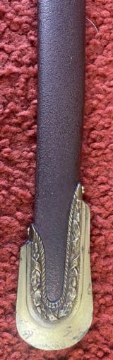 F, Potter 1840 Cavalry Saber with Damascus blade, etched scabbard and sharkskin grip. - 6 of 24