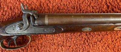 Van Wart Son & Co. English Percussion Double Barrel Shotgun With Solid Silver Mounts - Image 5 of 24