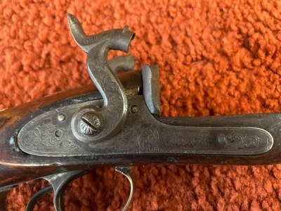 Van Wart Son & Co. English Percussion Double Barrel Shotgun With Solid Silver Mounts - Image 23 of 24