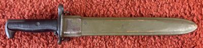 U.S. Garand Bayonet and Scabbard by U.S. Fork and Hoe and dated 1942 - Image 1 of 9