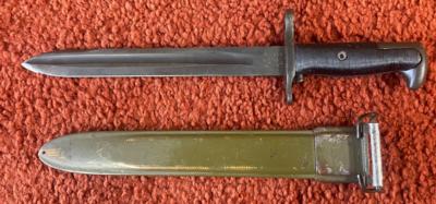 U.S. Garand Bayonet and Scabbard by U.S. Fork and Hoe and dated 1942 - Image 3 of 9
