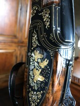 Browning Superposed Superlight Sideplate 28/410 - Engraved and Signed by R. Capece & Diet (Belgian Engravers) - 28” Barrels - 3 Piece Forends - 18 of 23