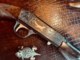 Browning “FN” SA-22 - .22LR - Angelo Bee Custom High Grade - Turkish Walnut - Gold Animals - Outstanding Engraved Background and Predator Scene - 2 of 22