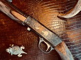 Browning “FN” SA-22 - .22LR - Angelo Bee Custom High Grade - Turkish Walnut - Gold Animals - Outstanding Engraved Background and Predator Scene - 3 of 22