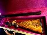 CSMC RBL Reserve 410ga - Baby Frame - AS NEW - Maker’s Case - Rose & Scroll - 28” - 3” Shells - Fine Feathercrotch Black Walnut - 1 of 21