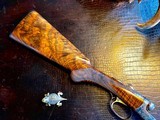 CSMC RBL Reserve 410ga - Baby Frame - AS NEW - Maker’s Case - Rose & Scroll - 28” - 3” Shells - Fine Feathercrotch Black Walnut - 6 of 21