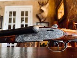 AyA 53e 20ga - Side Lock Ejector Hand Detachable Double Trigger - 27 5/8” Barrels - Gold Plated Internal Parts - Hand Engraved - 14 of 25