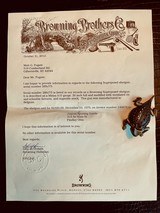 Browning Midas Lightning-Superlight 410ga - 26.5” - M/F - AS NEW - Maker’s Case - Original Glenn Jensen Letter - ca. 1975 - Deprez & Lewancyk Engraved - 25 of 25