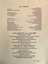 Marlin Model 1897 Lever Action Rifle Serial Number 156565 Scroll and Panel-Scene Engraved by Conrad F. Ulrich Modified Style No. 1 Engraving - 7 of 24