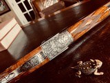 J. Purdey & Sons 12ga - Ken Hunt Engraved Signed Both Sides “Extra Deep-Relief” - 27” 27” Two Barrel - Maker’s Fine Motor Case - 24 of 25
