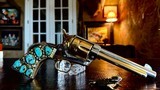 Colt Single Action Army .45 Second Generation - Turquoise Custom Inlays - Incredible Artistry - Gold Embellishments - WOW - 1 of 22