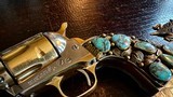 Colt Single Action Army .45 Second Generation - Turquoise Custom Inlays - Incredible Artistry - Gold Embellishments - WOW - 15 of 22