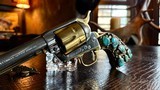 Colt Single Action Army .45 Second Generation - Turquoise Custom Inlays - Incredible Artistry - Gold Embellishments - WOW - 21 of 22
