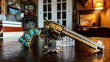 Colt Single Action Army .45 Second Generation - Turquoise Custom Inlays - Incredible Artistry - Gold Embellishments - WOW - 9 of 22