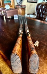 E.J. Churchill Pair SLE Premiere Custom 16ga 29” IC IC REMARKABLE aesthetics Engraving by Cusack ca. 2008 POW Grip Single Trigger - Cased - 10 of 22