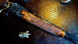 Browning Superlight Presentation P4W 410ga - Blue & Gold - JM Debrus Engraved - M/F - 26.5” - Oil Finish - Checkered Butt - 18 of 20